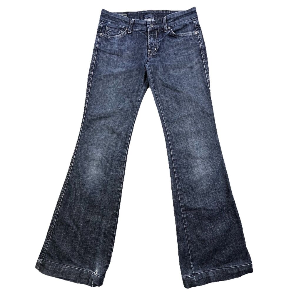 Citizens Of Humanity Wide Leg Jeans Sz 27 Blue Faye Concord Stretch Boho Hippie